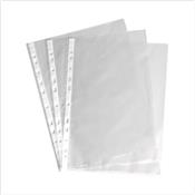 Pochettes perforées transparentes grainées - Polypro 7/100e - Lot de 50
