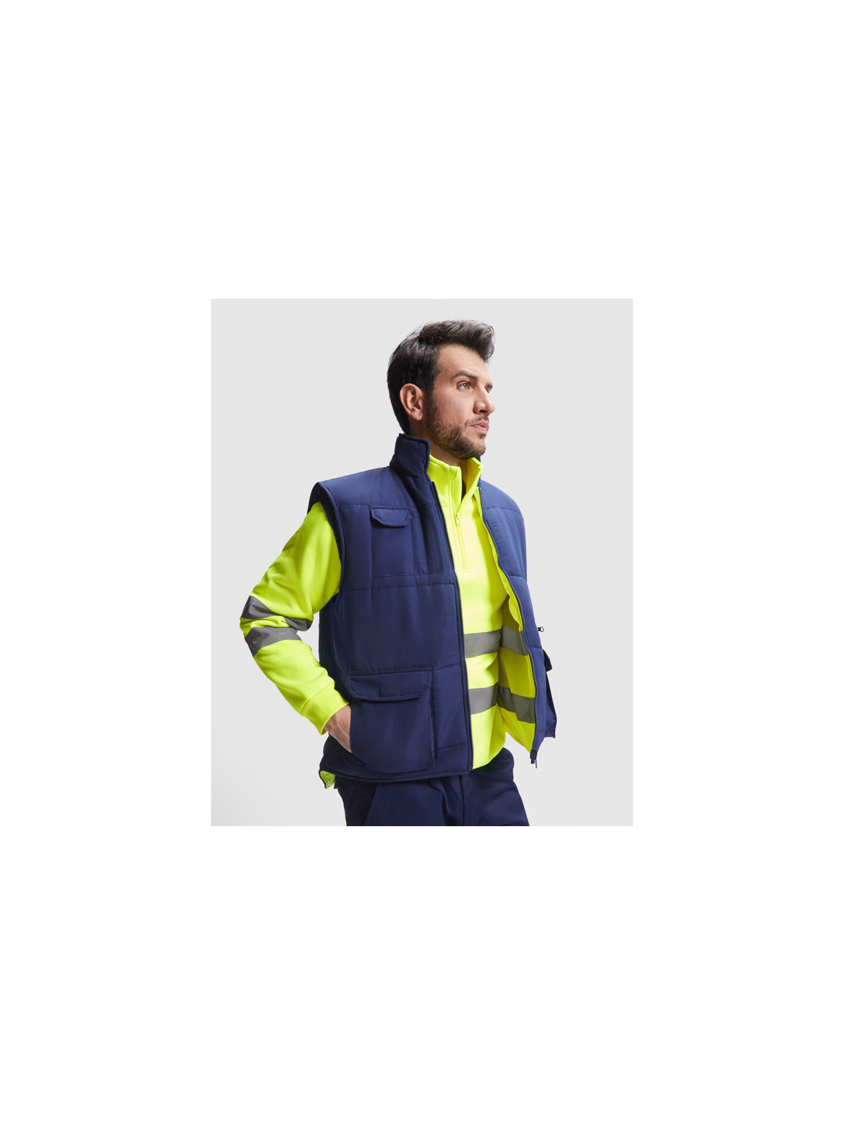 Gilet réversible multi-poches haute visibilité  PERSEI