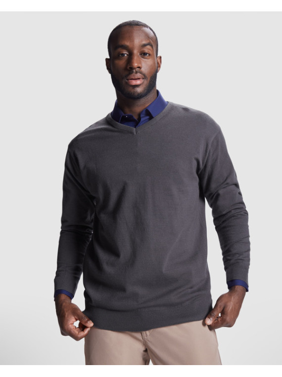 Pull à col V à mailles fines pour homme HILUX
