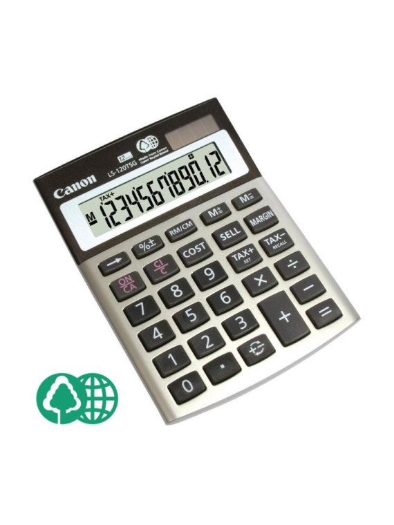 Calculatrice de bureau Canon LS-120TS - Ecologique - Matériaux recyclés- 12 chiffres
