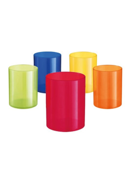 Pot à crayons couleur translucides - Coloris assortis - Le lot de 5