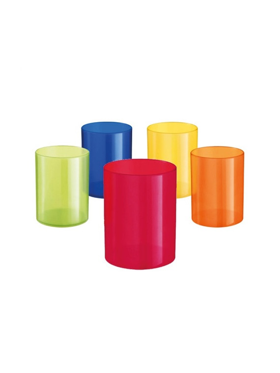 Pot à crayons couleur translucides - Coloris assortis - Le lot de 5