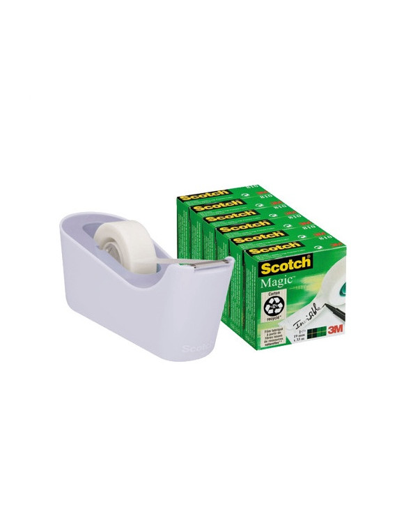 Pack dévidoir lourd C18 + 6 rubans Scotch Magic invisible