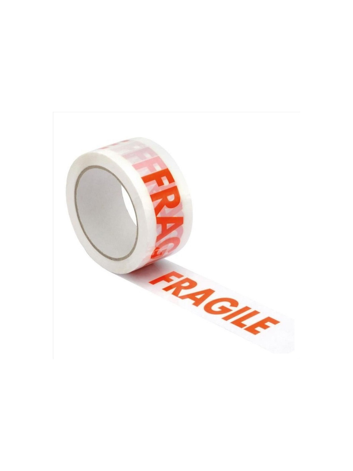 Ruban adhésif polypro blanc imprimé "FRAGILE" 100 x 50 mm - Le lot de 6 rouleaux