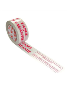 Ruban adhésif polypro blanc imprimé "BANDE DE GARANTIE" 100 x 50 mm - Le lot de 6 rouleaux