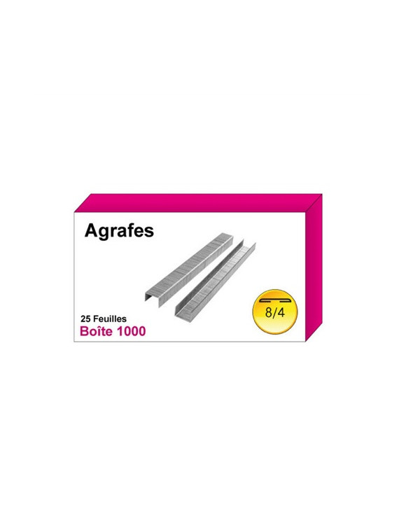 Agrafes BB 8/4 galvanisées - La boîte de 1000