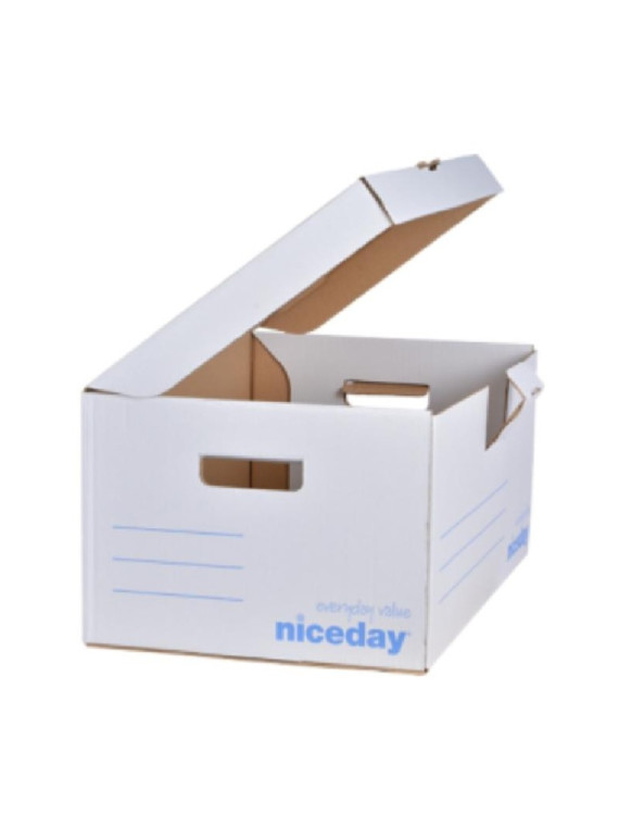 Containers pour boîtes d'archives Blanc - Le lot de 10