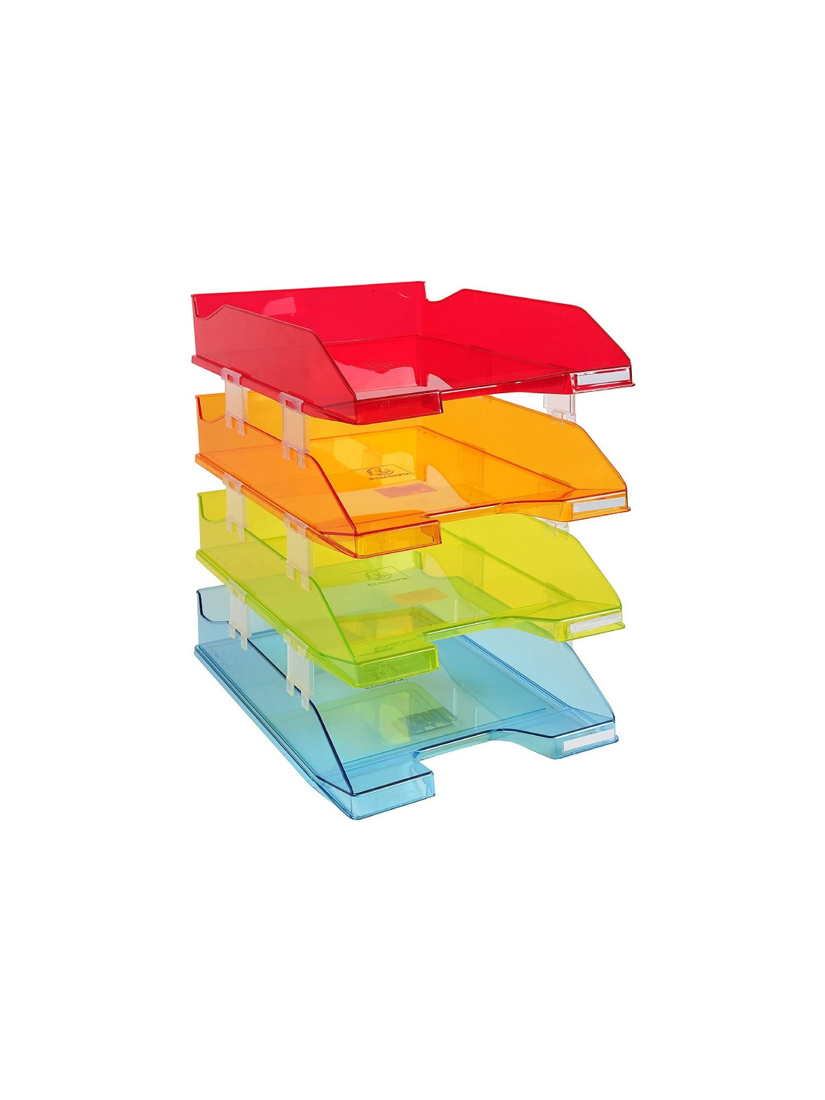 Le set de 4 bannettes à courrier Exacompta transparent Arlequin - Coloris assortis