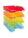 Le set de 4 bannettes à courrier Exacompta transparent Arlequin - Coloris assortis