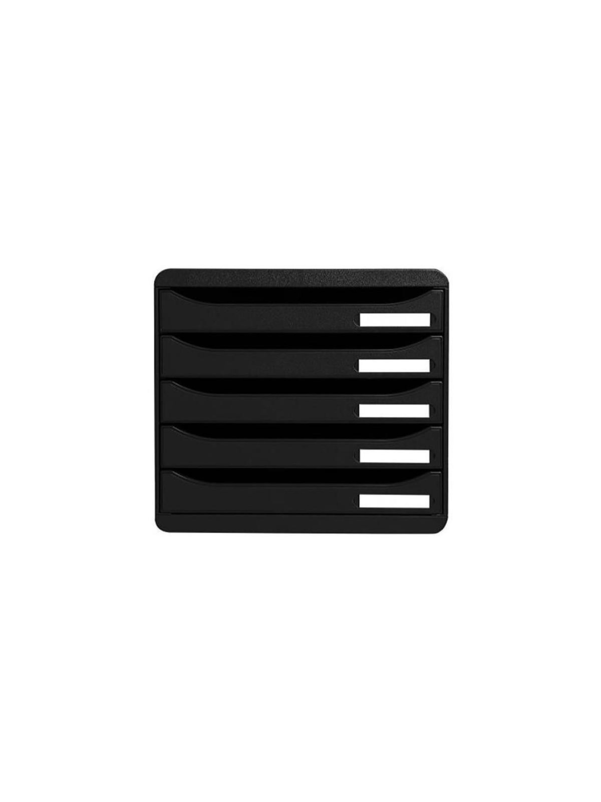Module de classement EXACOMPTA Big Box 5 tiroirs -  Coté et tiroirs Noir