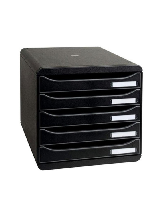 Module de classement EXACOMPTA Big Box 5 tiroirs -  Coté et tiroirs Noir