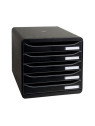 Module de classement EXACOMPTA Big Box 5 tiroirs -  Coté et tiroirs Noir