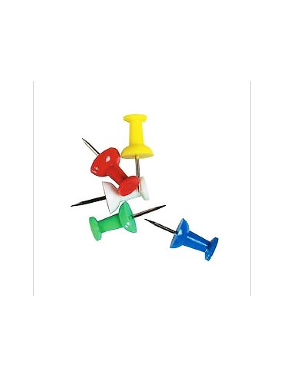 Punaises Push Ø 8 mm - Coloris assortis - La boîte de 100