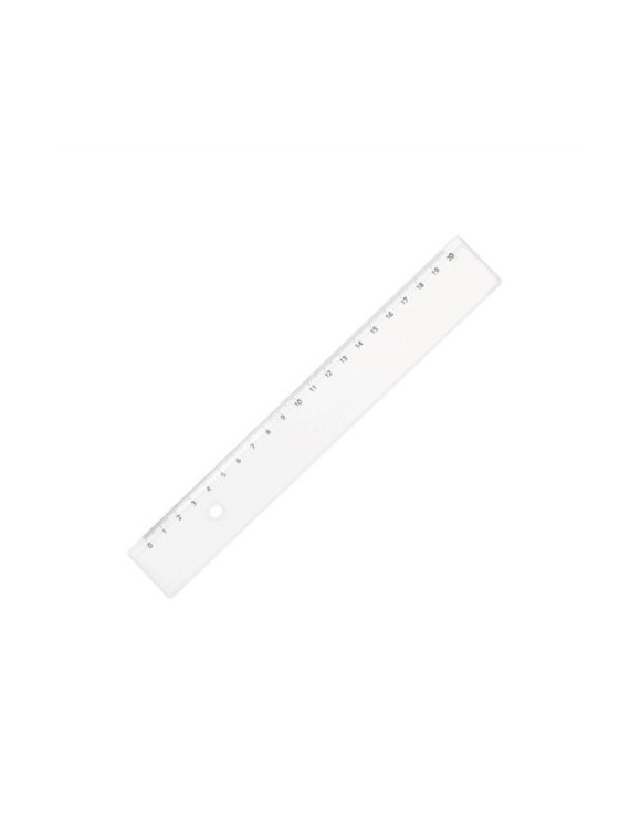 Règle plate en plastique transparente 1 biseau - 20 cm