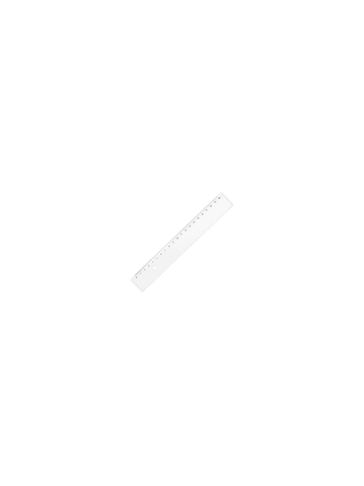 Règle plate en plastique transparente 1 biseau - 20 cm