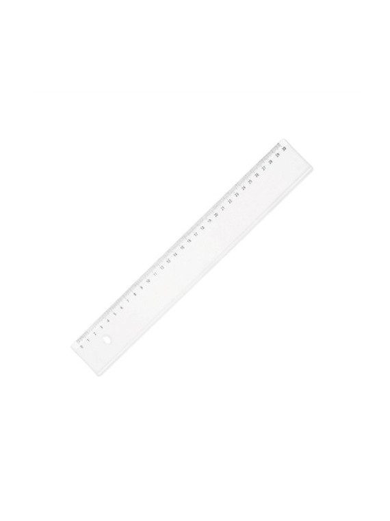 Règle plate en plastique transparente 1 biseau - 30 cm