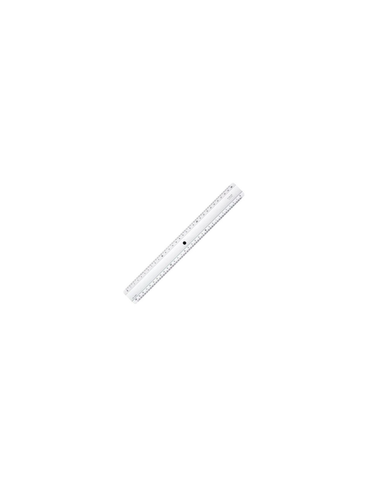 Règle plate en plastique transparente 2 biseaux - 30 cm