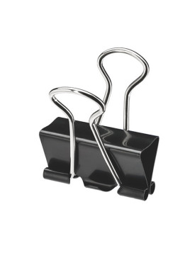 Pince double clip noire 25 mm - La boîte de 10