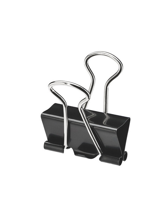 Pince double clip noire 25 mm - La boîte de 10