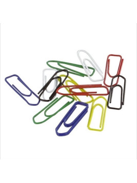 Trombones couleur 25 mm acier galvanisé - La boîte de 100 assortis
