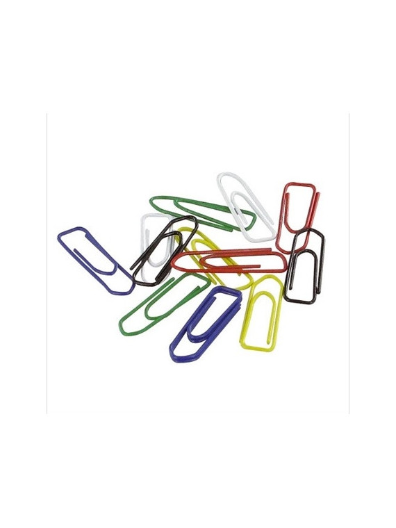 Trombones couleur 25 mm acier galvanisé - La boîte de 100 assortis
