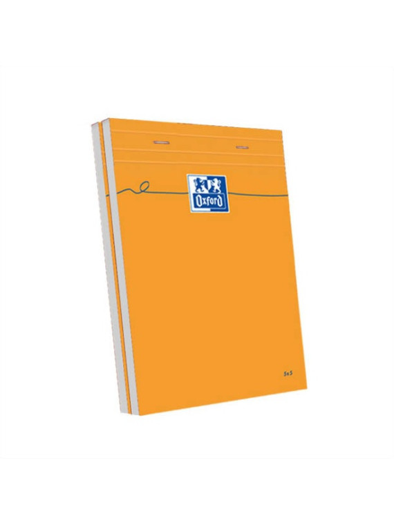 Bloc de bureau A5 OXFORD - Quadrillé 5x5 - Le lot de 2 blocs