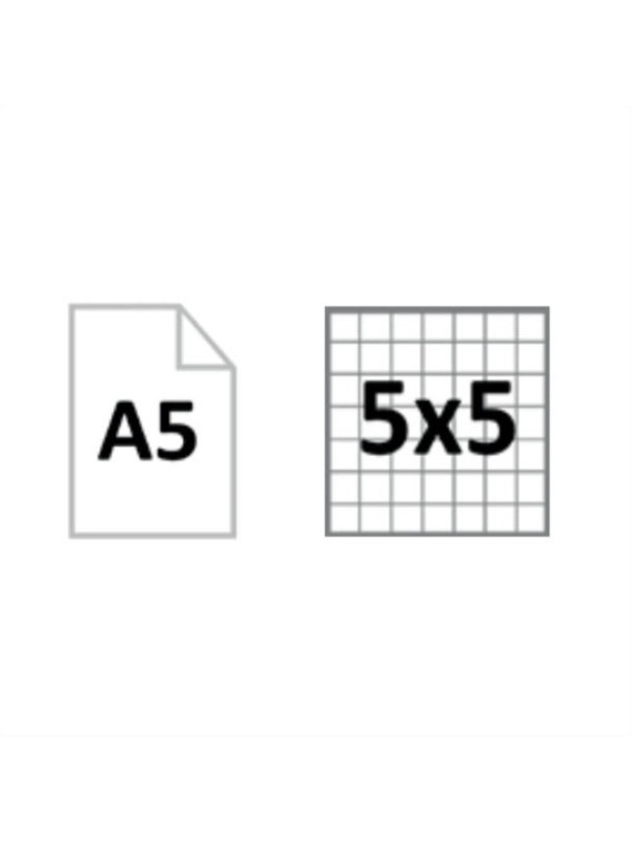 Bloc de bureau A5 sans couverture - Quadrillé 5x5 - Le lot de 5 blocs