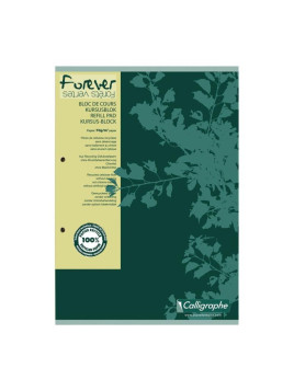 Cahier Calligraphe Forever 100% recyclé A4 - Spirales - 100 pages - Quadrillé 5x5 - 21 x 29,7 cm - Lot de 5