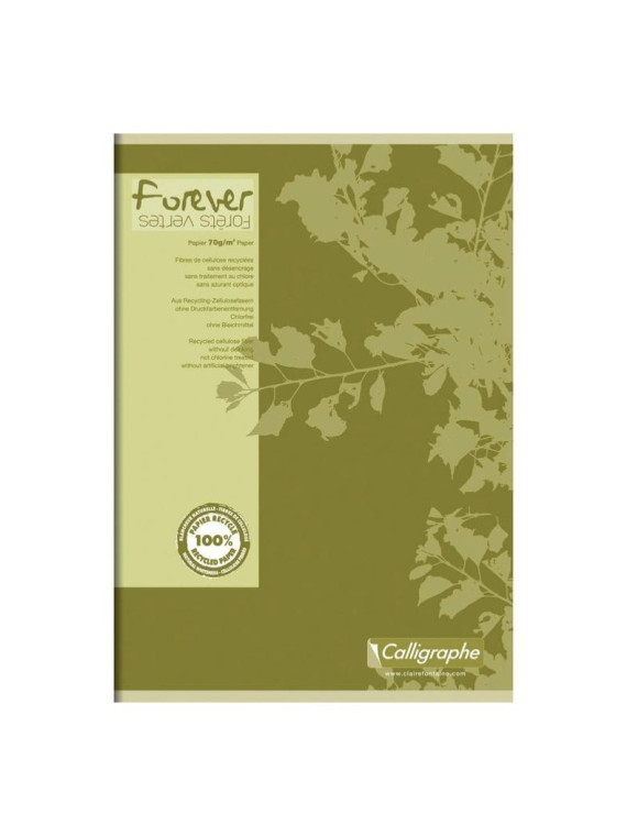 Cahier Calligraphe Forever 100% recyclé A4 - Piqûre - 96 pages - SEYES - 21 x 29,7 cm - Lot de 5