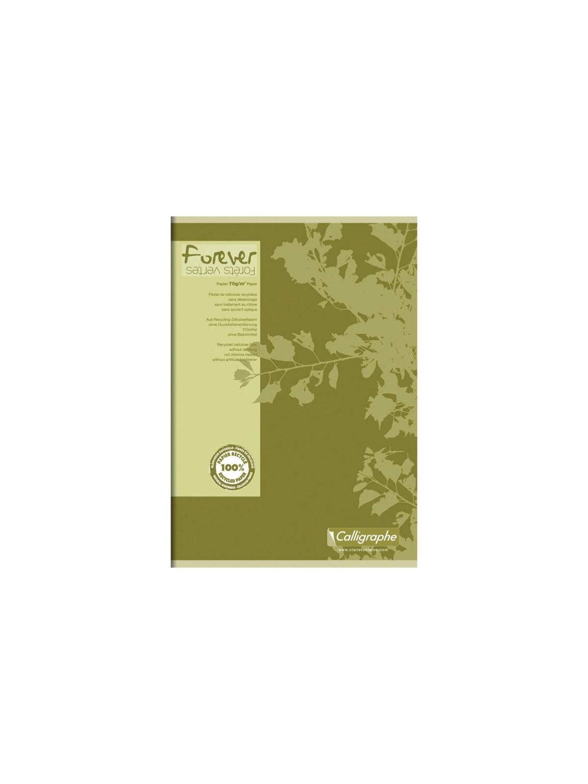 Cahier Calligraphe Forever 100% recyclé A4 - Piqûre - 96 pages - SEYES - 21 x 29,7 cm - Lot de 5