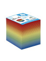 Bloc cube arc en ciel papier couleur recyclé 90g - 620 feuilles - Le bloc