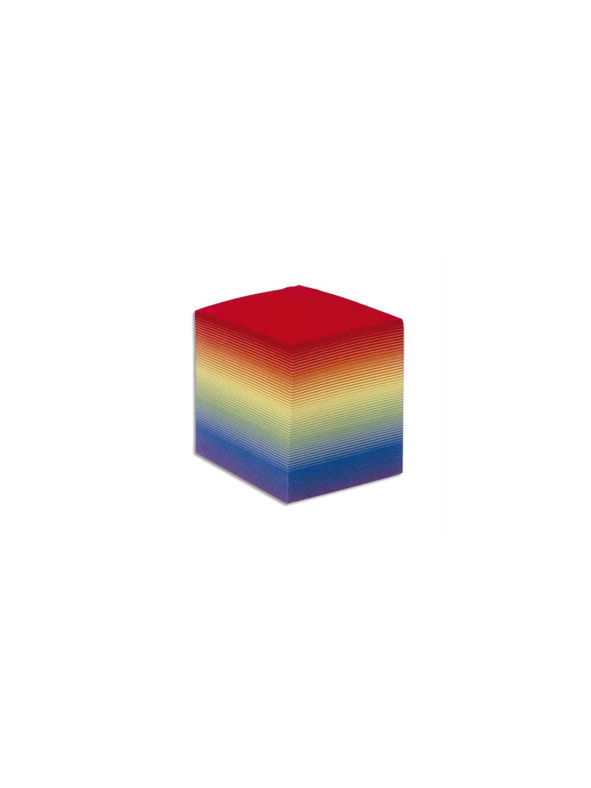 Bloc cube arc en ciel papier couleur recyclé 90g - 620 feuilles - Le bloc