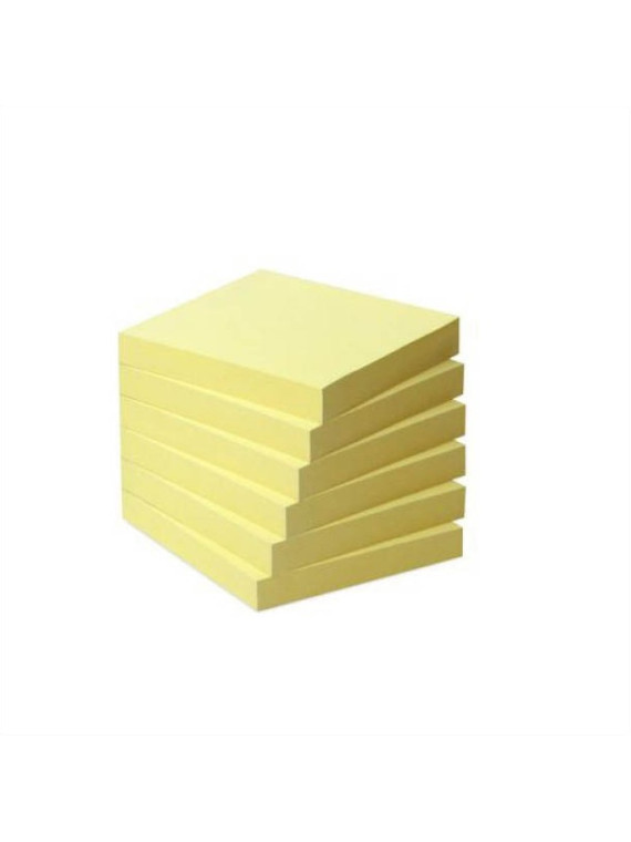 Notes POST-IT 100% recyclé 76 x 76 mm - Jaune - Lot de 6 blocs
