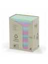 Notes adhésives Post-it 100% recyclé - 100 feuilles - 76 x 127 mm - Lot de 16 blocs-Coloris pastel assortis