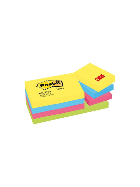 Notes POST-IT Energie 38 x 51 mm - Coloris assortis - Le lot de 12 blocs