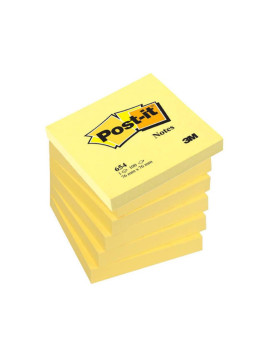 Notes POST-IT 76 x 76 mm - Jaune - Le lot de 6 blocs
