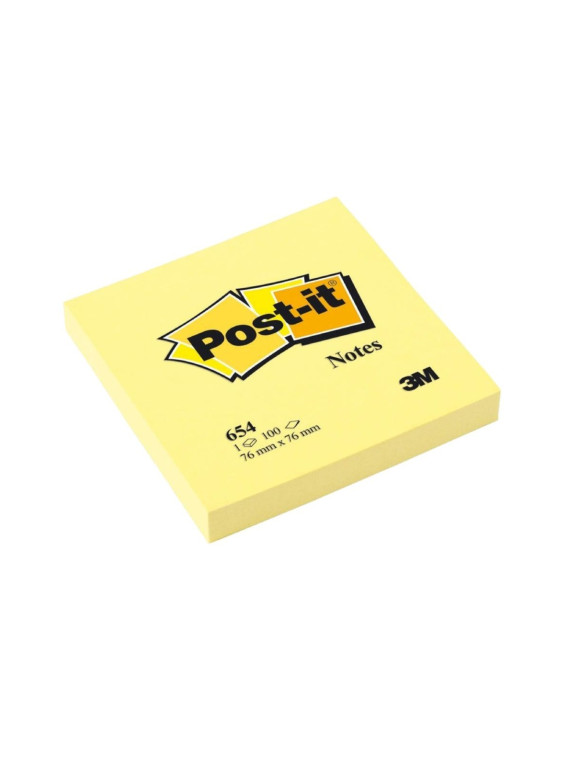 Notes POST-IT 76 x 76 mm - Jaune - Le lot de 6 blocs