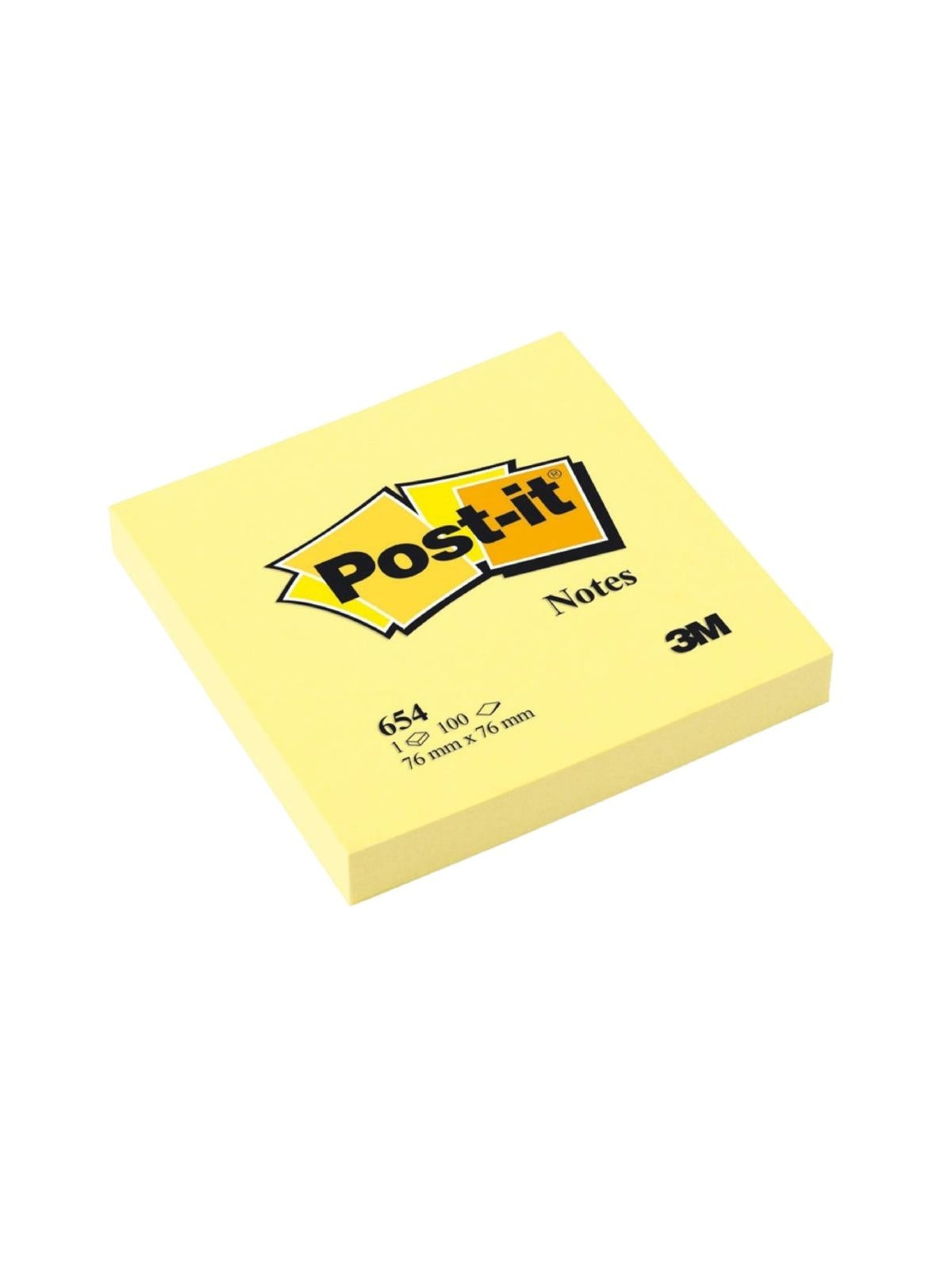 Notes POST-IT 76 x 76 mm - Jaune - Le lot de 6 blocs