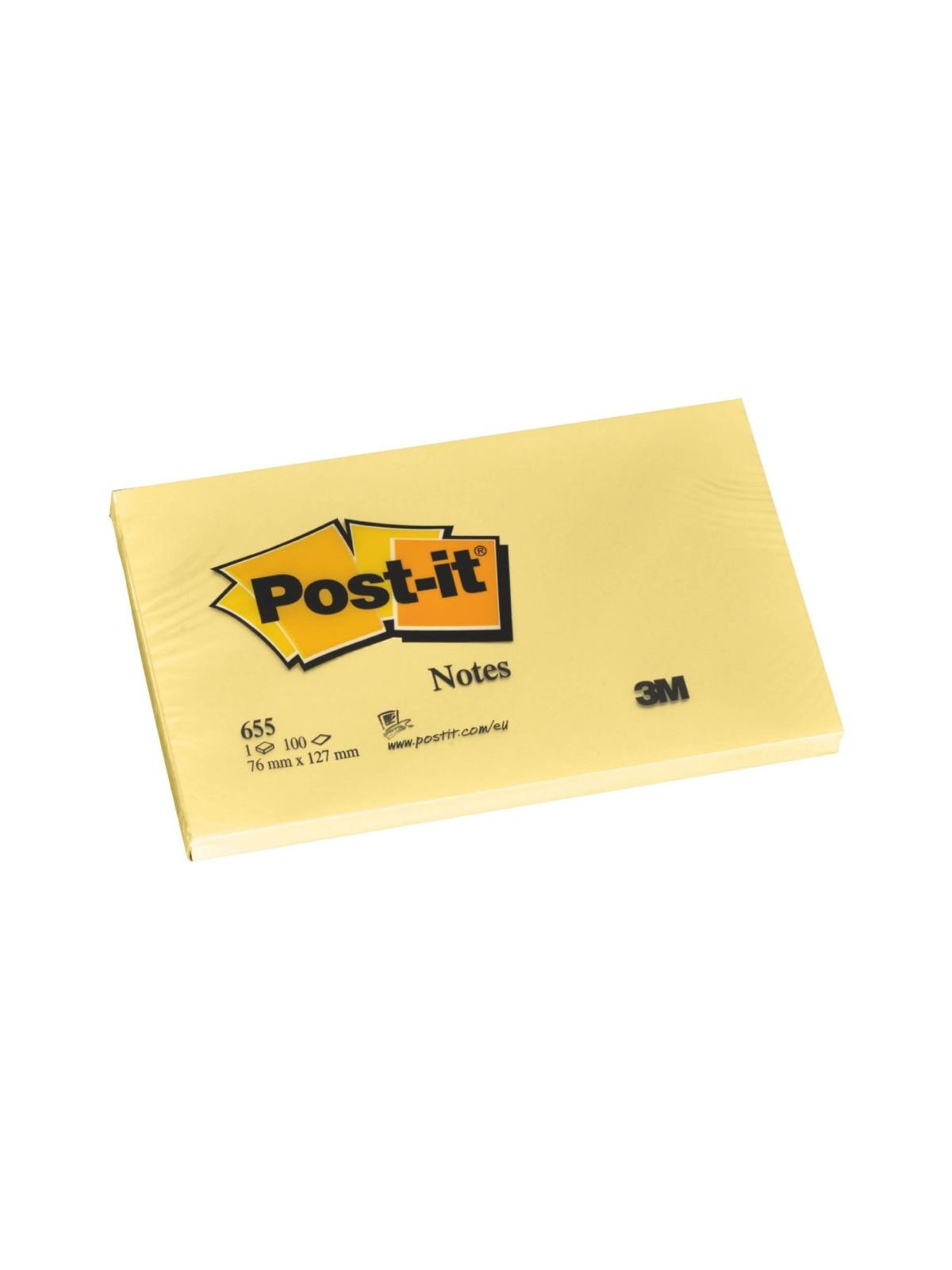 Notes POST-IT 76 x 127 mm - Jaune - Le lot de 6 blocs