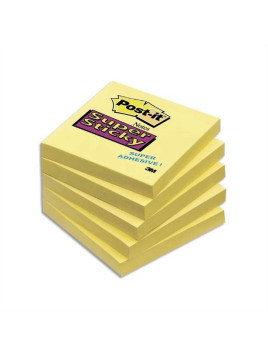 Notes POST-IT Super Sticky 76 x 76 mm - Jaune - Le lot de 6 blocs