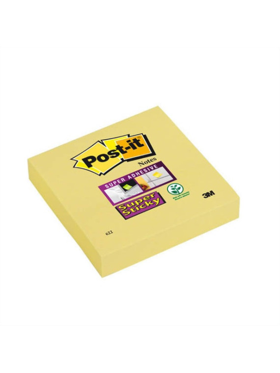 Notes POST-IT Super Sticky 76 x 76 mm - Jaune - Le lot de 6 blocs
