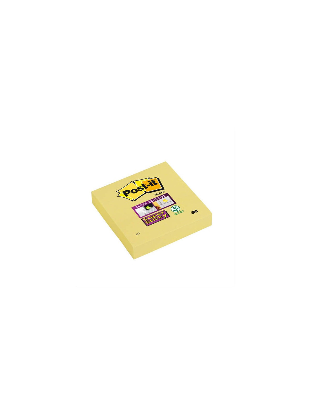 Notes POST-IT Super Sticky 76 x 76 mm - Jaune - Le lot de 6 blocs