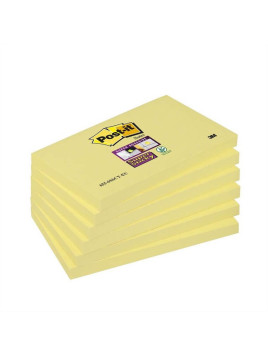 Notes POST-IT Super Sticky 76 x 127 mm - Jaune - Le lot de 6 blocs
