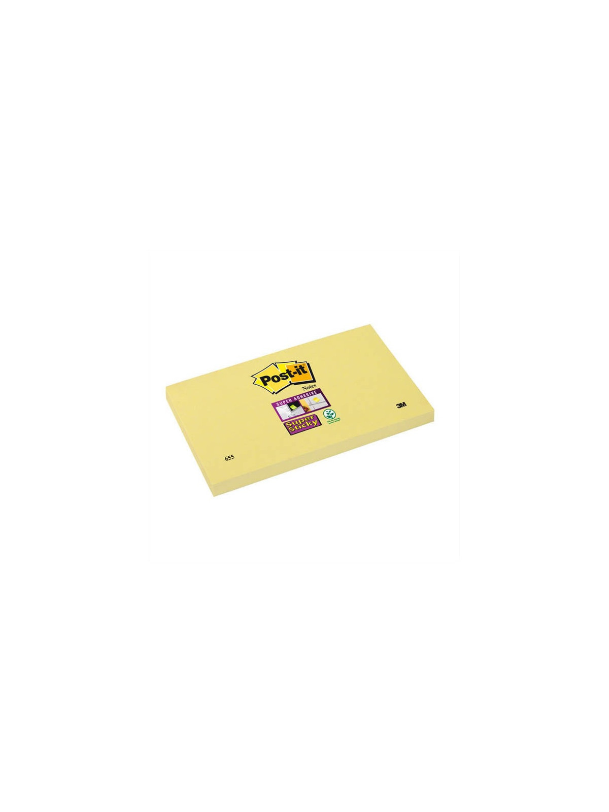 Notes POST-IT Super Sticky 76 x 127 mm - Jaune - Le lot de 6 blocs