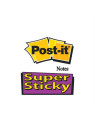 Notes POST-IT Super Sticky 76 x 127 mm - Jaune - Le lot de 6 blocs
