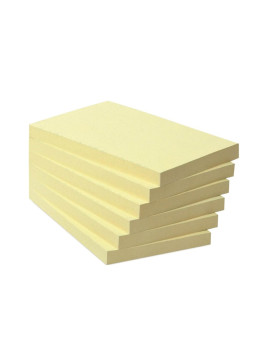 Notes à coller 76 x 127 mm - Jaune pastel - Le lot de 6 blocs