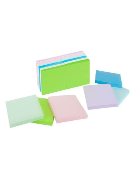Notes à coller 76 x 76 mm - Coloris pastel assortis - Le lot de 6 blocs