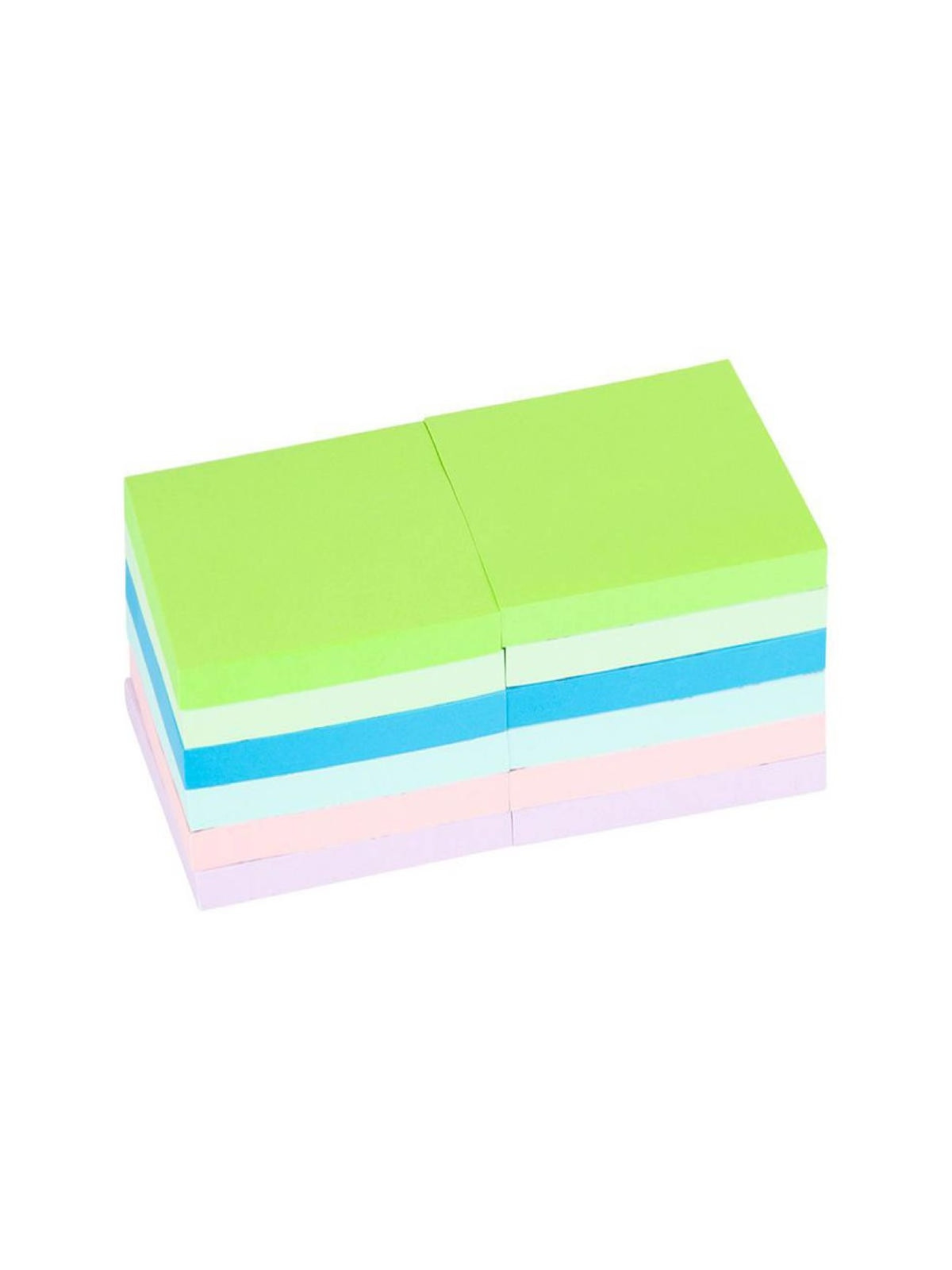 Notes à coller 76 x 76 mm - Coloris pastel assortis - Le lot de 6 blocs