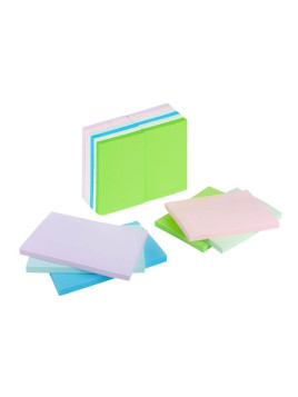 Notes à coller 76 x 127 mm - Coloris pastel assortis - Le lot de 6 blocs