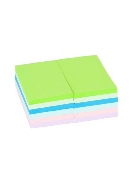 Notes à coller 76 x 127 mm - Coloris pastel assortis - Le lot de 6 blocs